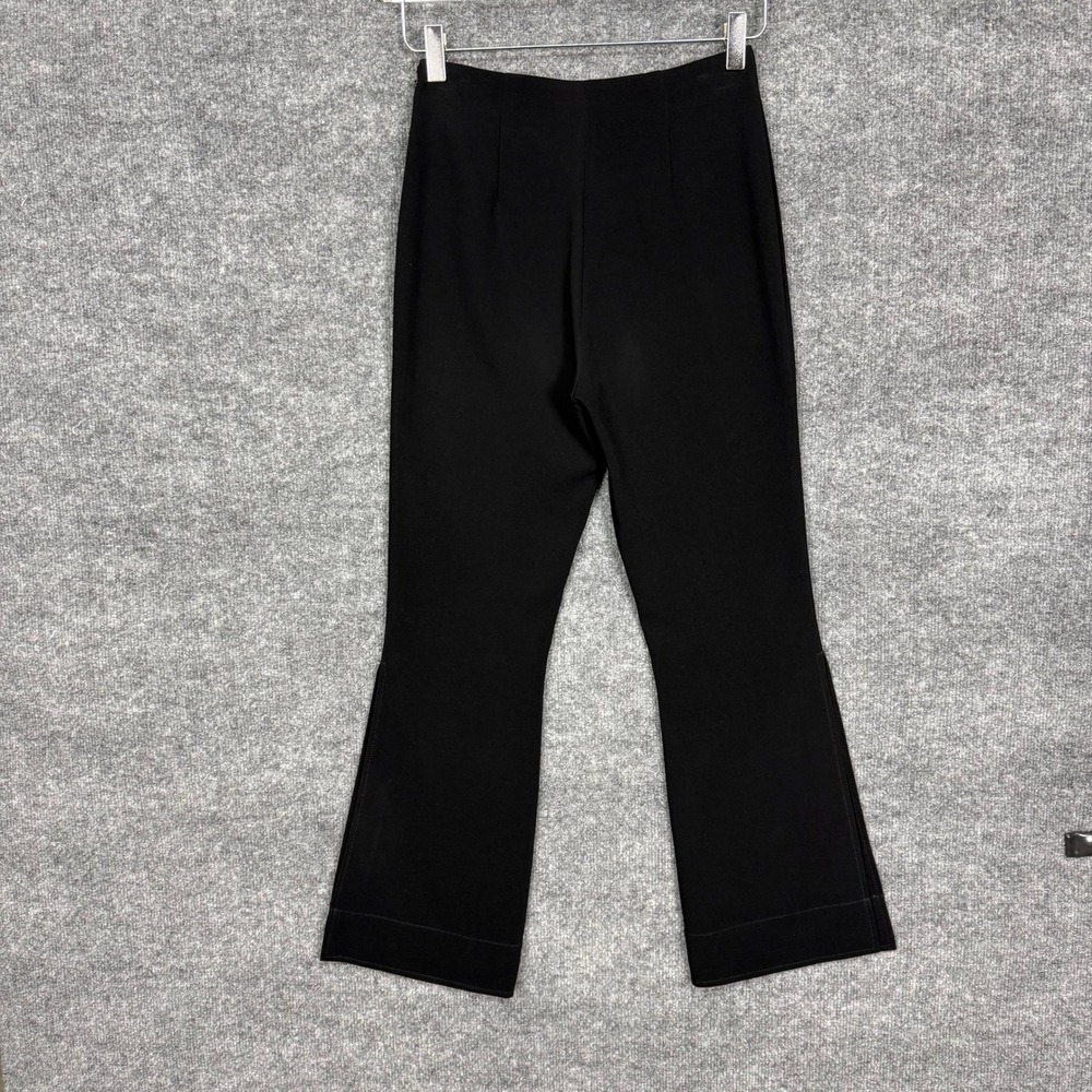 Cinq a Sept Pants Women 00 Black Mina Crop High Rise Flare Leg Split Ankle 5 à 7 - Picture 6 of 13